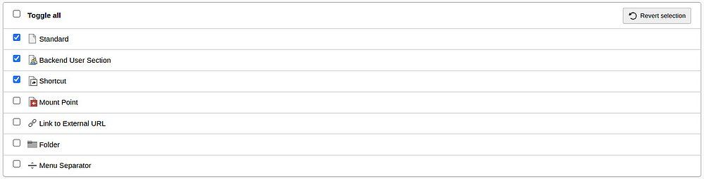 Detailed configuration of user permissions in the content management area